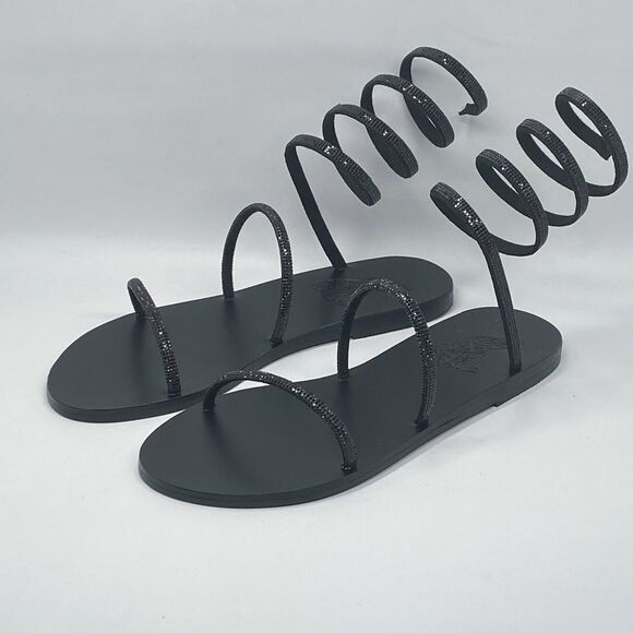 ANCIENT GREEK SANDALS Ofis Low Crystal-Embellished Wraparound Sandals size 39 - Picture 7 of 15